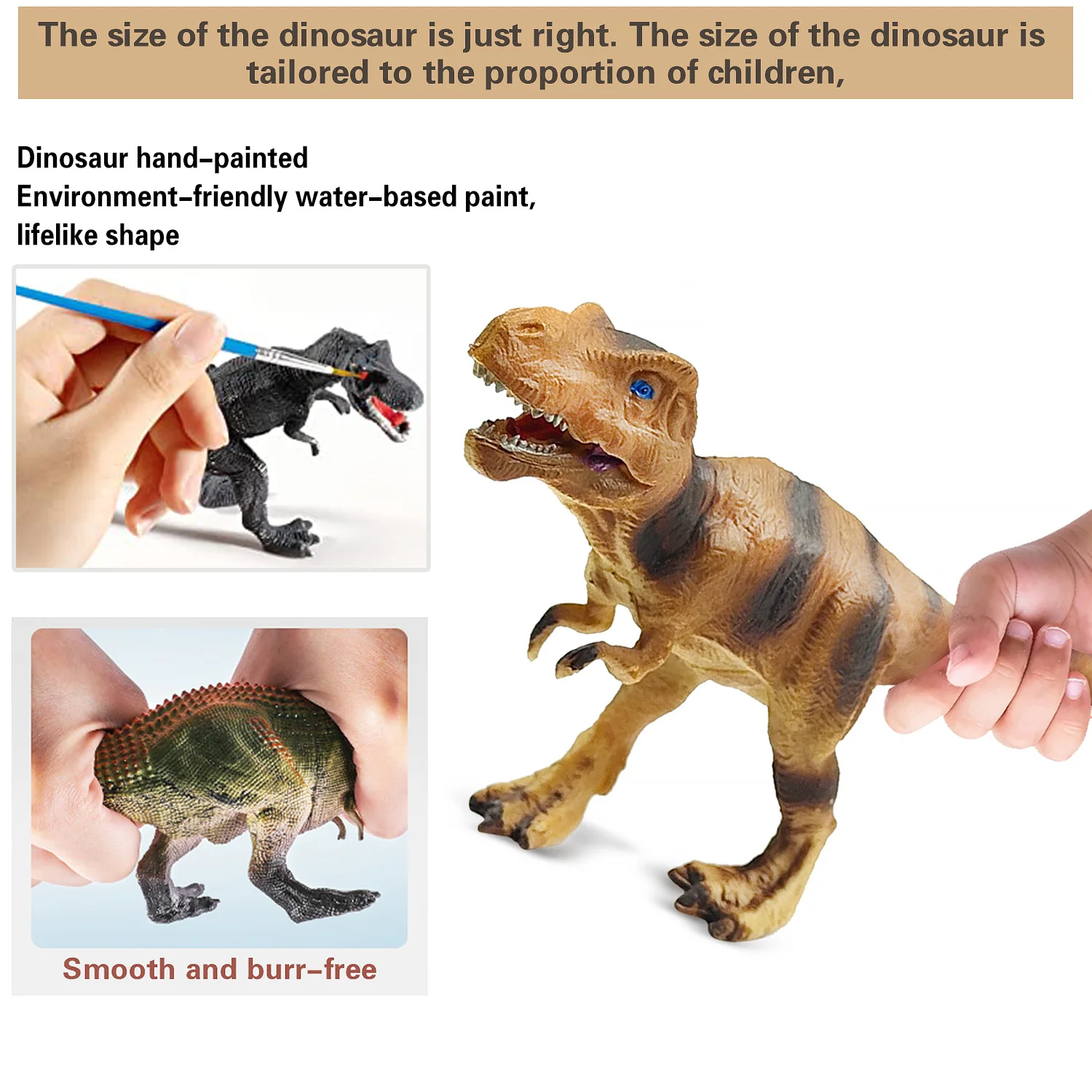 Figure di dinosauri da 3-7 pollici 4-11 pezzi di giocattoli di dinosauro in plastica per ragazzi e ragazze-includono T-Rex e altri giocattoli di dinosauro per bambini 3-5 +