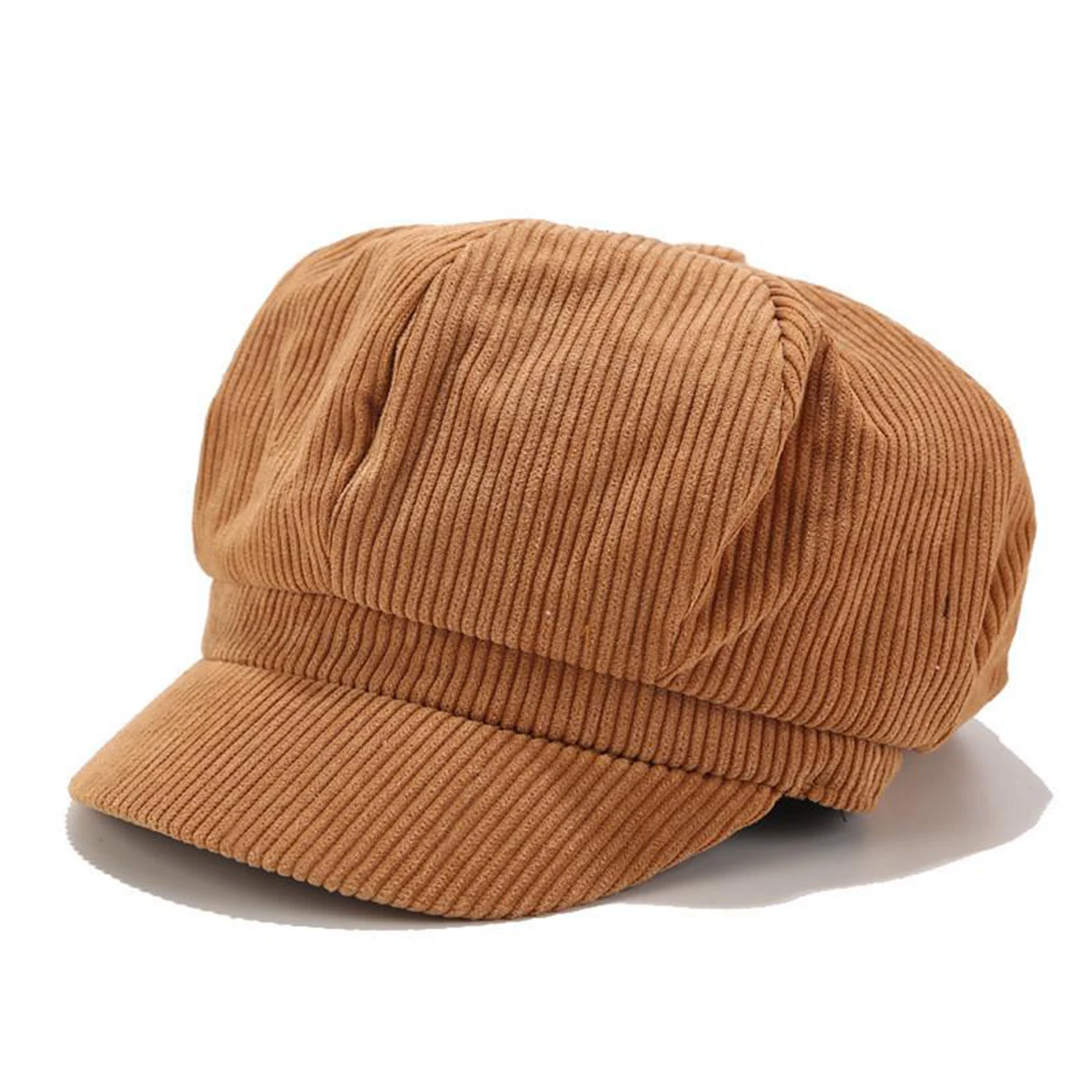 Unisex Solid Color Corduroy Personality Newsboy Hat Spring Autumn Retro Beret Hats Wild Casual Hats Unisex Wild Octagonal Cap