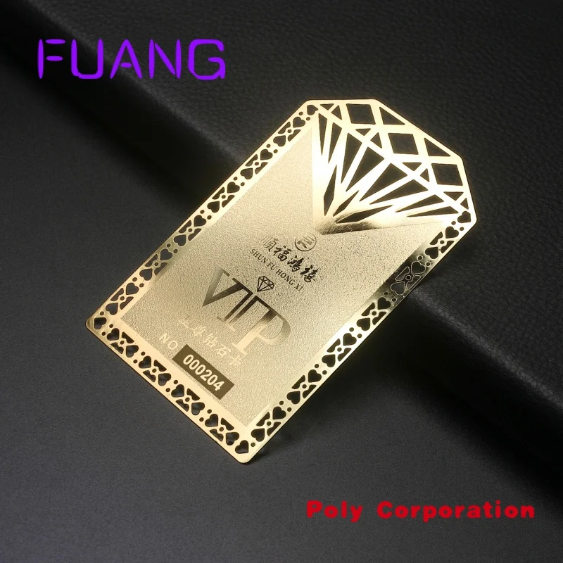 

Custom Frosted metal membership card plating gold stainless steel card custom metal business card