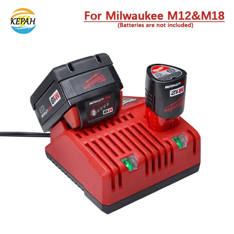 

Suitable For Milwaukee M18 And M12 Dual Port Multi Voltage Fast Chargers 3A 12V 14V 18V，M12 And M18 Li-Ion Battery Fast Chargers