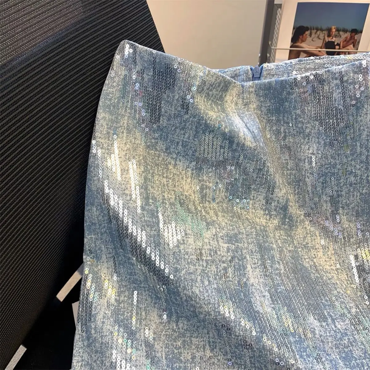 Sequined Denim Design Sense 2026 New Summer High Waist Short Skirt Skirt Spice Girls Super Shorts Versatile