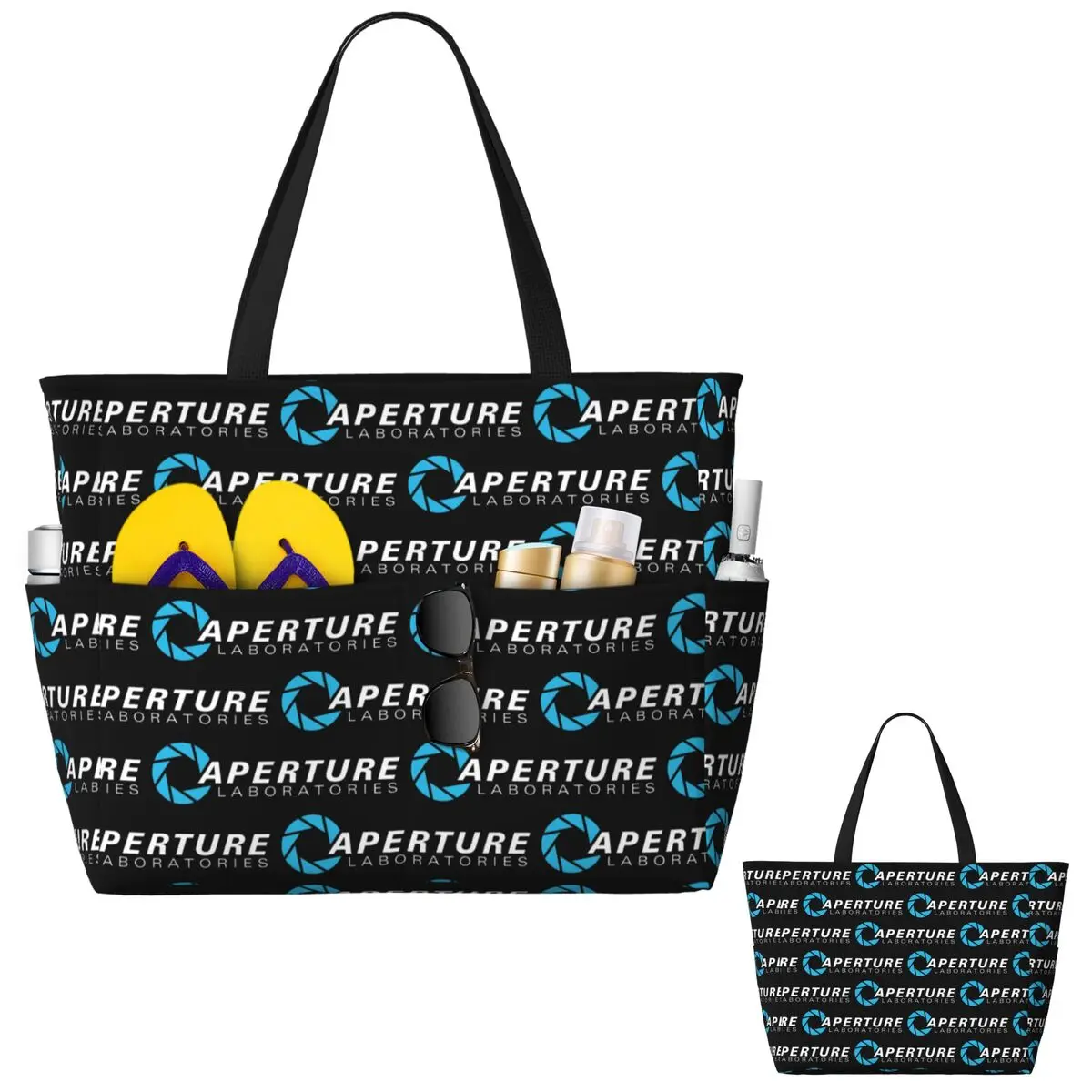 

Aperture Science Laboratories - Portal Beach Tote Bag Спортивная сумка для занятий йогой Большая большая сумка Женская дорожная сумка Сумка для фитнеса