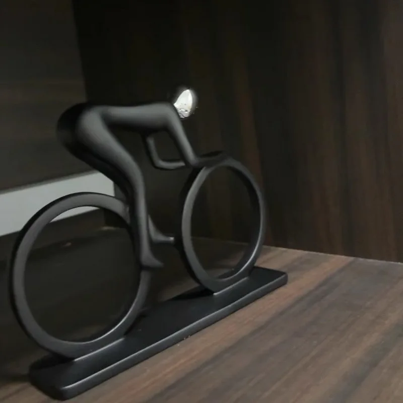 Abstract Bicycle Rider Statue, Modern Figurines, Sculpture, Sportsman Bike, Cyclist Cycle, Office, Living Room Decor
