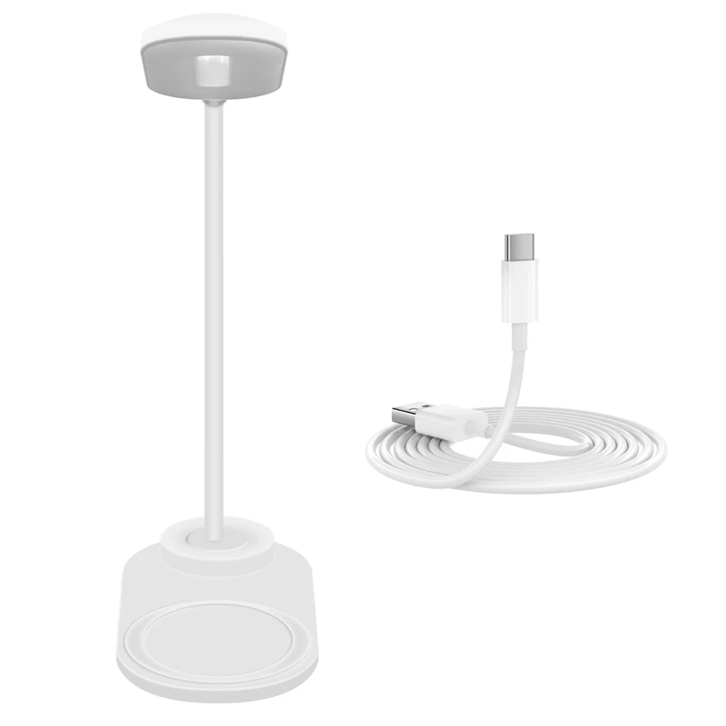 

HLZS-Dimmable LED Desk Lamp With Wireless Charger, Wireless Charging Desk Light Flexible Rotation Press Control Night Light