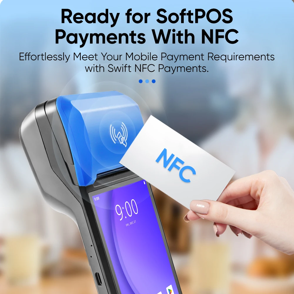 F1-99 المحمولة 4G أندرويد 14 Pos B28 LTE 5.5 بوصة Softpos إدارة مواقف السيارات المتنقلة التذاكر نظام Pos الطابعة