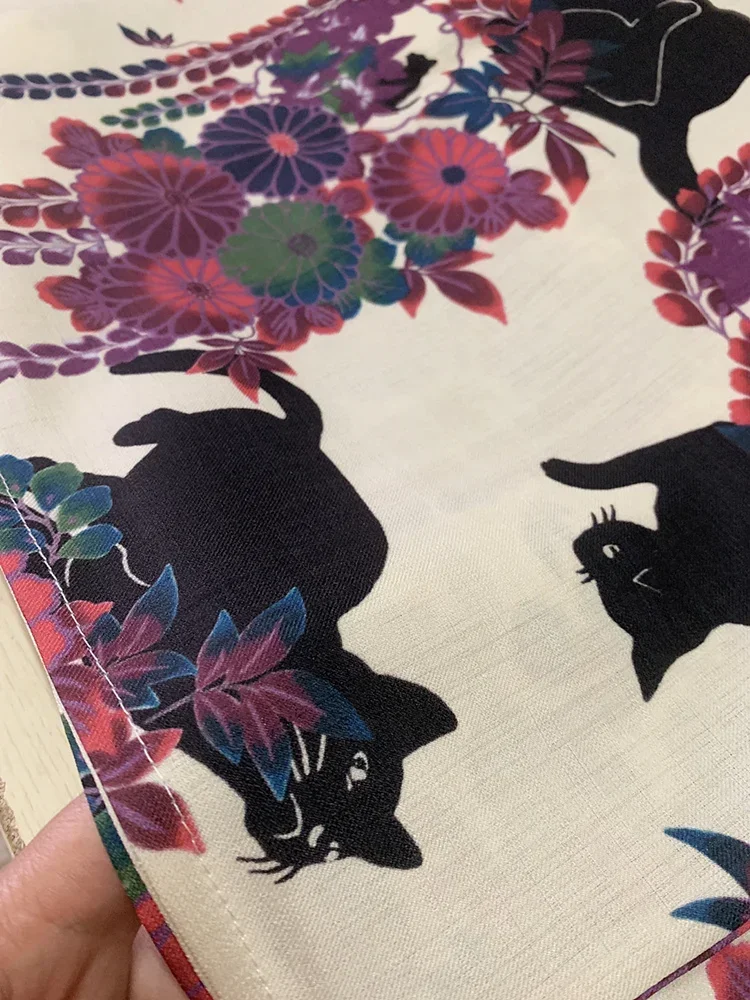 Kimono japonés tradicional para mujer, ropa de Cosplay, vestido Vintage de verano, ropa Formal, bata Yukata con estampado de gato