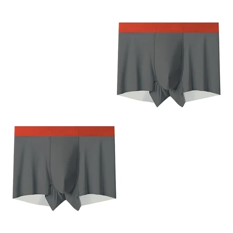 

2PCS men's ice silk seamless underwear boxers summer thin comfortable breathable large size shorts