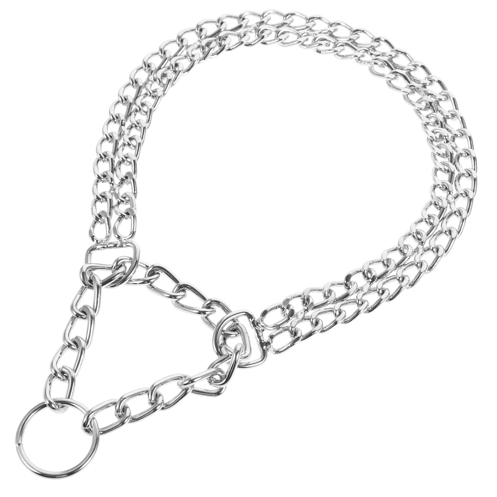 

Dog Chain Chrome-plated Pet Necklace Silver Metal Training Adjustable Durable Pet Necklace Dog Supplies