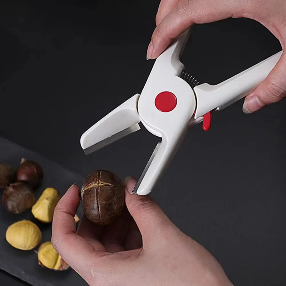 Stainless Steel Chestnut Sheller Ergonomic Handle Labor-saving Chestnut Clip Non-slip Easy To Clean Walnut Opener Nut Processing