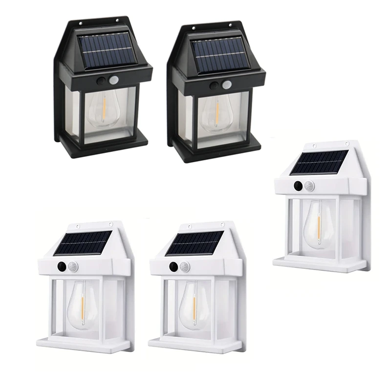 Solar Lights Outdoor, Dusk To Dawn Solar Wall Sconce Motion Sensor, 3 Lighting Modes Waterproof Solar Security Wall Durable B