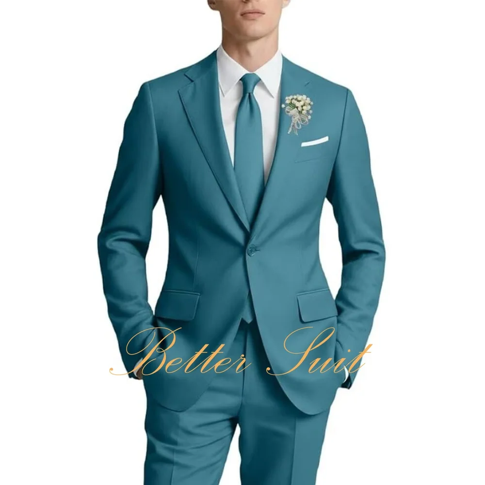 

Men Casual Suits Classic Slim Fit 2 Piece Suit One Button Blazer Jacket Pants Set for Business Prom Wedding Tuxedo