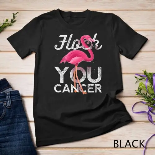 Flock You Cancer Shirt Flamingo Breast Cancer Awareness Unisex T-shirt