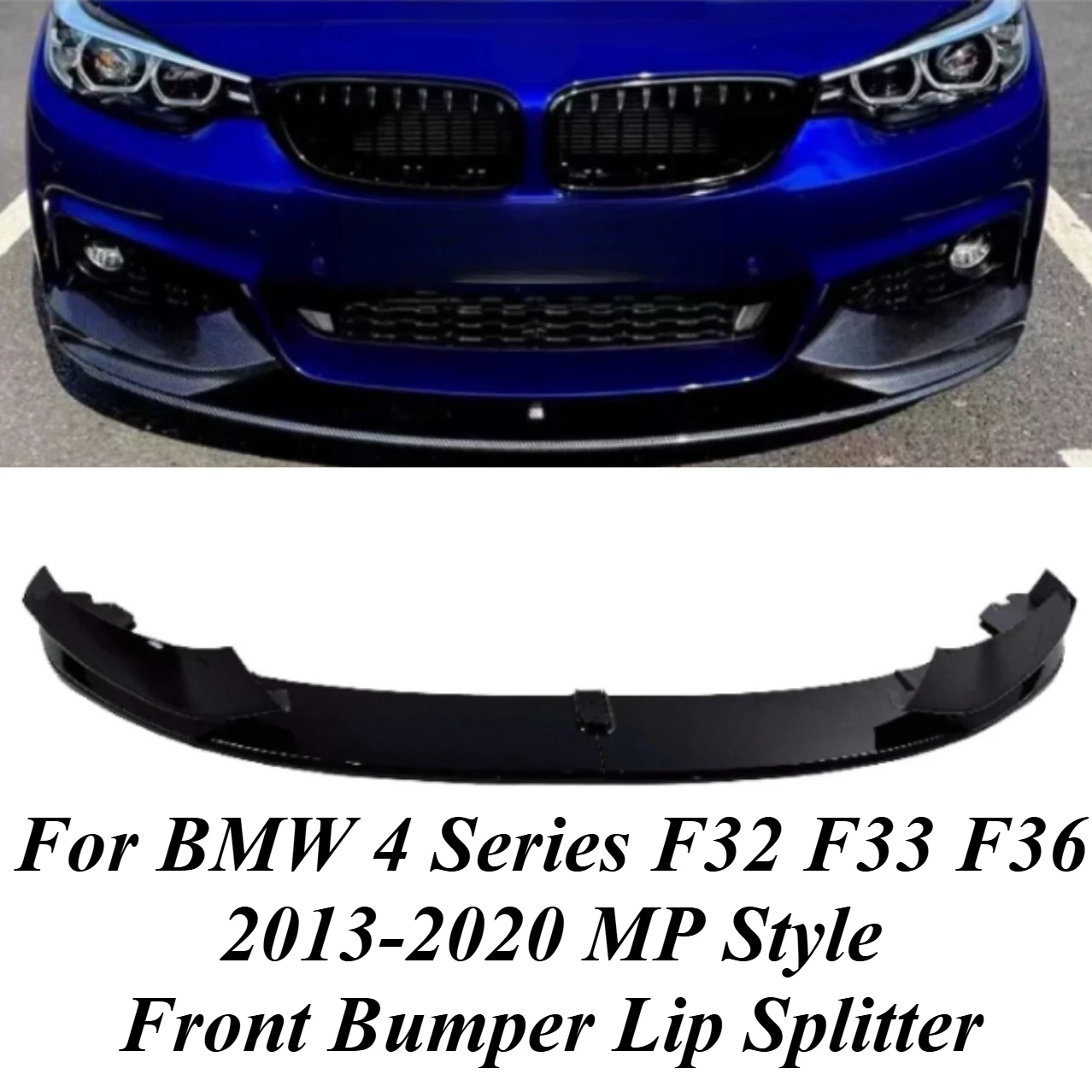 

For BMW 4 Series F32 F33 F36 2013-2020 MP Style Front Bumper Lip Splitter Gloss Black Carbon Fiber Exterior Tuning Body Kit Car