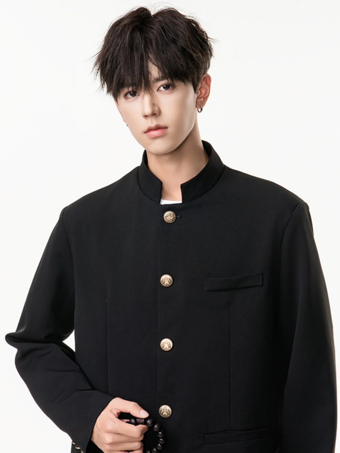 

New Chinese Sle Men's Suit Jaet Young People's Wear Revamped Zhongan Coat Autumn Stand Collar Improved Tang Hanfu