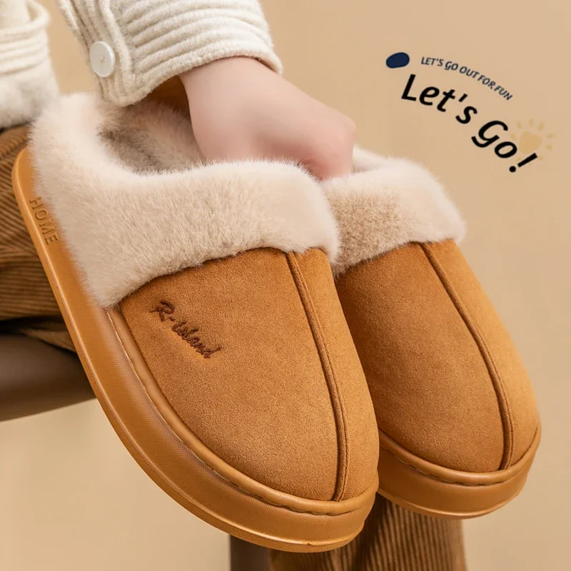 

Platform Fluffy Slippers Women House Flats Fashion Plush Winter Designer Shoes Ladies Home Elegant Casual Footwear Big Size