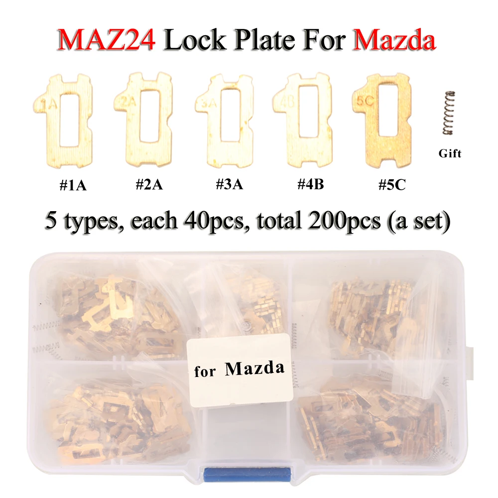 jingyuqin MAZ24 Lock Reed Lock Plate For Mazda 200PCS/Set Car Key Lock Repair Kit Accessories + Spring Locksmith Tools