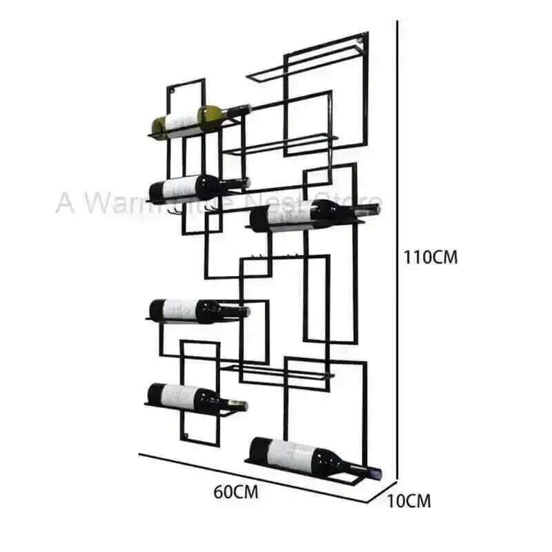 متجر أوروبي للعرض الأفقي المعلق عرض بسيط رف النبيذ الأحمر تصميم معدني إبداعي خزانة عرض لغرفة الطعام
