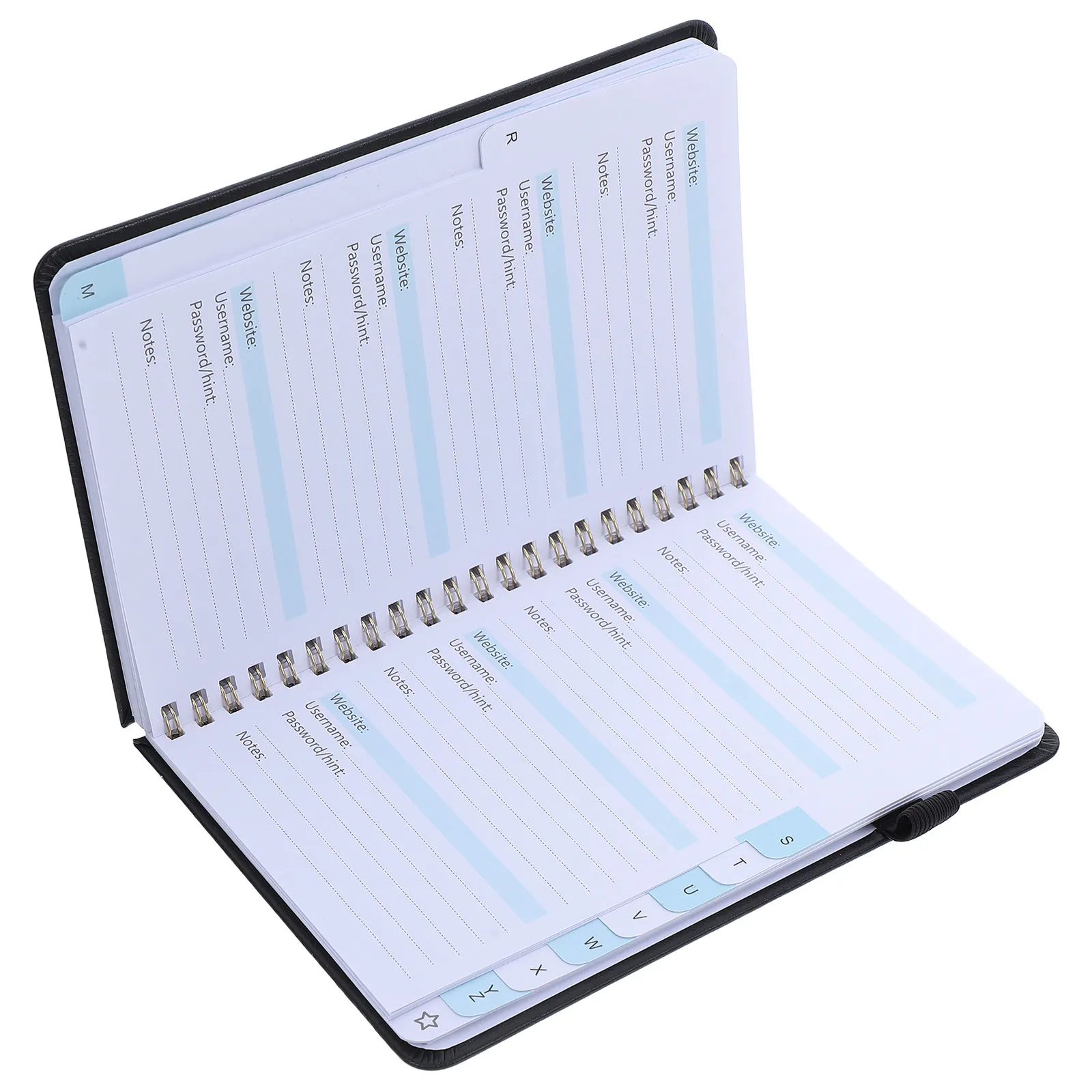 Portable Password Notebook B6 with Alphabetical Tabs Pen Holder Elastic Band for Secure Password Management Address Book Website