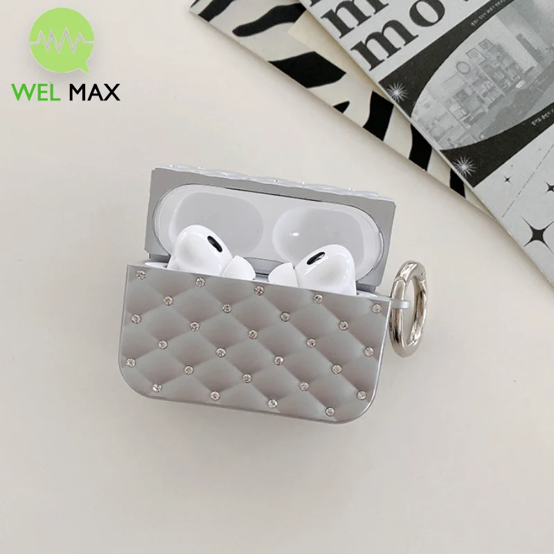 

Silver Diamond Earphone case For Airpods 1 2 3 Pro Dark gray anti dirt ShockProof Silicone Protective Apple Earphone Accessorie