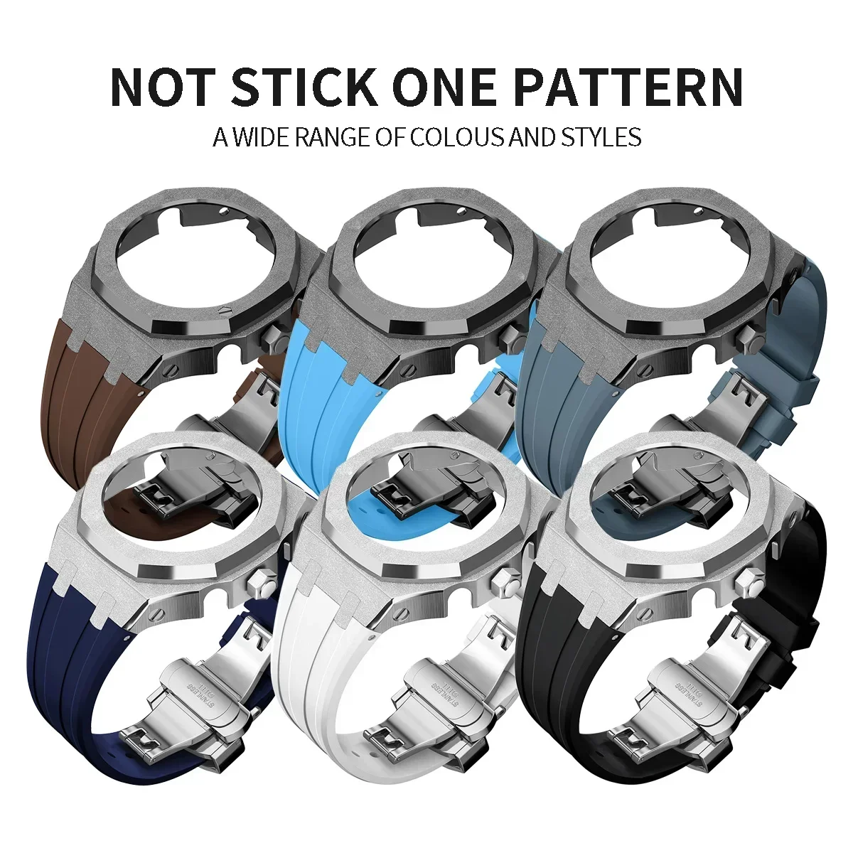 

Комплект модов Gen5 для Casioak GM2100, комплект модификации, металлический корпус из нержавеющей стали, резиновый ремешок для корпуса GM2110 с винтами, аксессуары