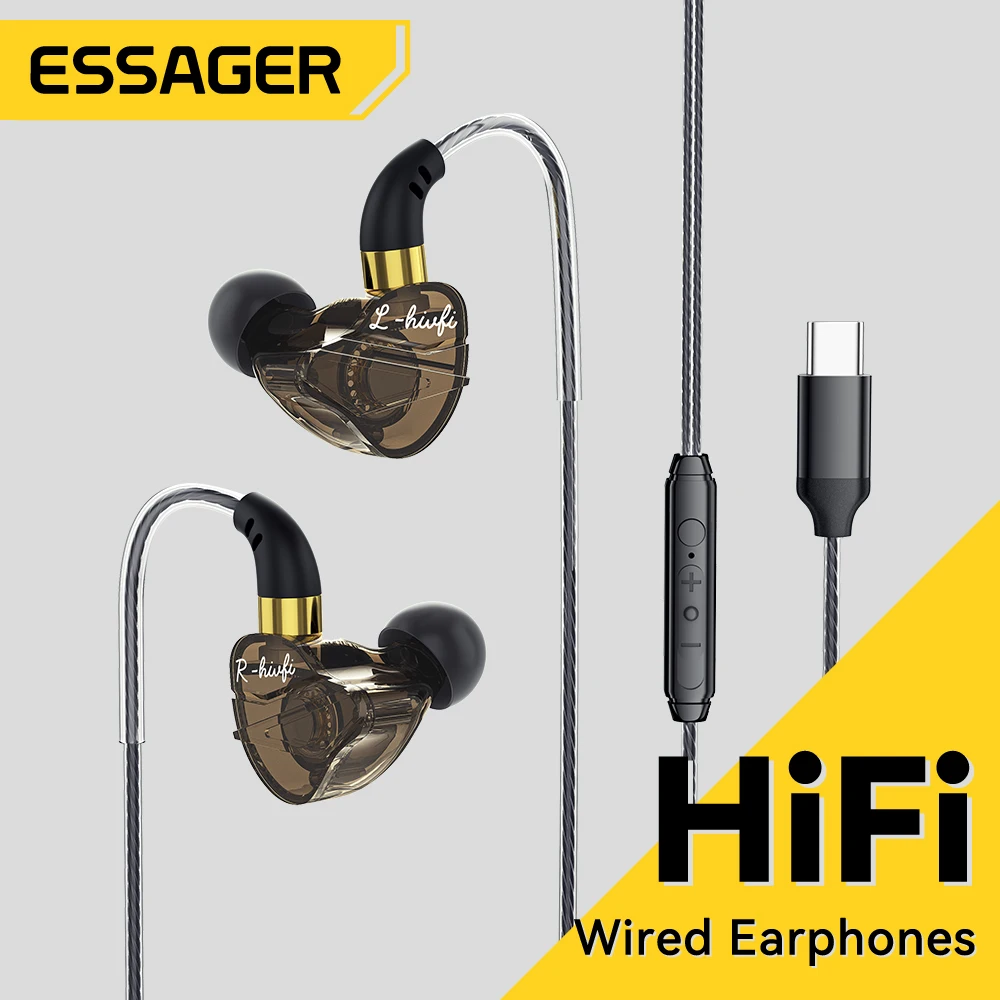 Essager 3.5mm In Ear Wired Headphone With Microphone For Xiaomi Redmi Samsung Computer PC Tablets Smartphone Headset Earphone