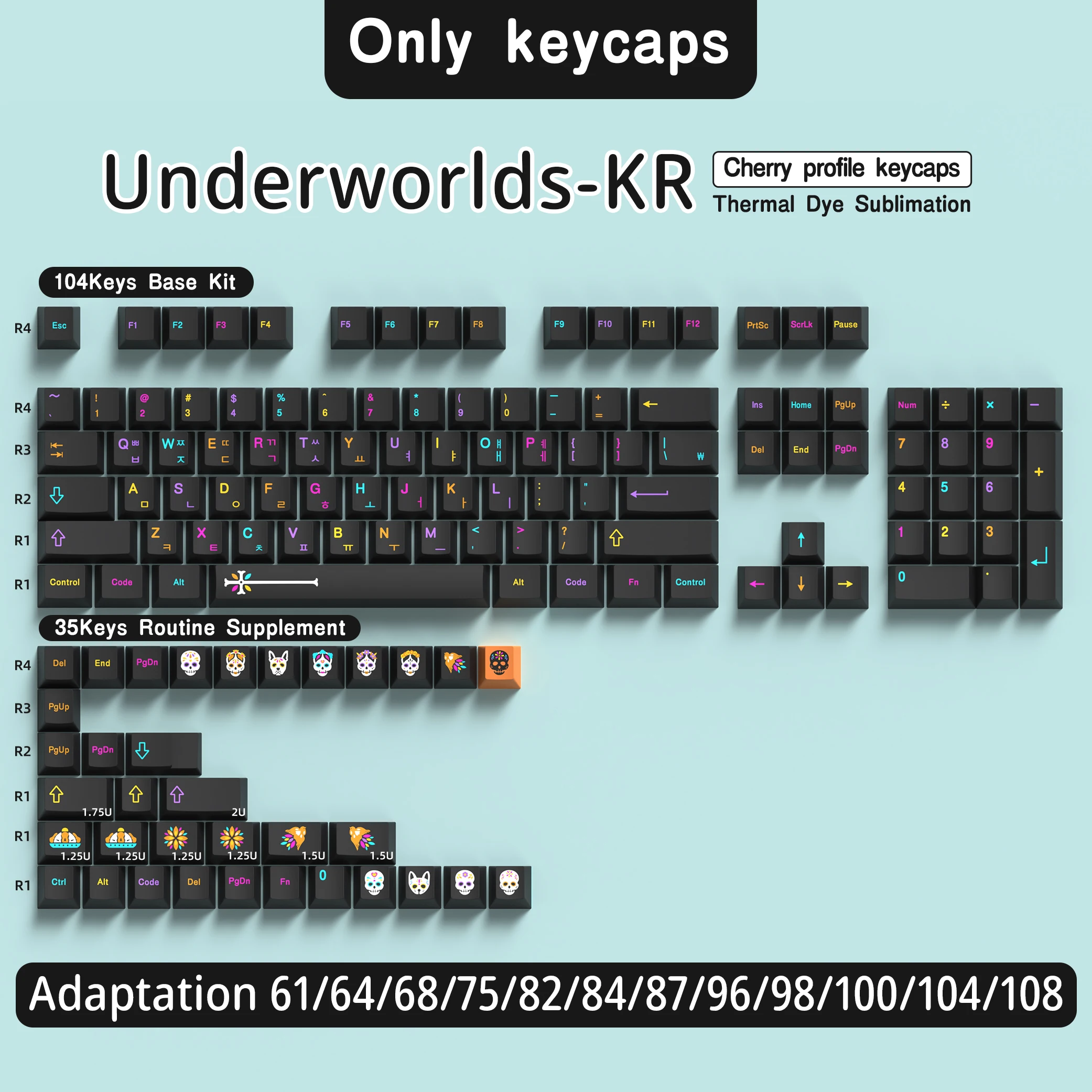 키캡 Korean Keycaps Nightsakura Red Samurai Blue Samurai EVA01 Monster PBT Cherry Profile Keycap For Mx Switch Mechanical Keyboard