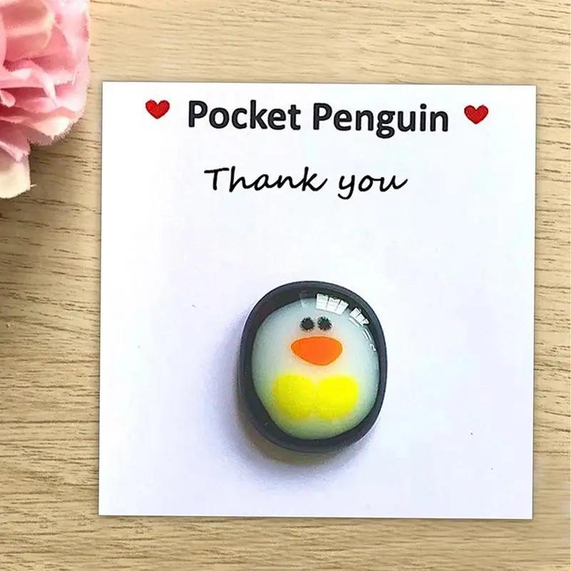 Mini Pocket Penguin Hug Decorações, Decorações animais amigáveis para Valentim