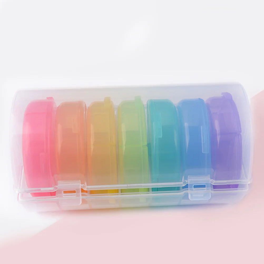 

Rainbow Color Weekly 21 Compartments Medicine Organizer Portable Pill Box Travel Storage Dispenser Holder Medicine Dispenser
