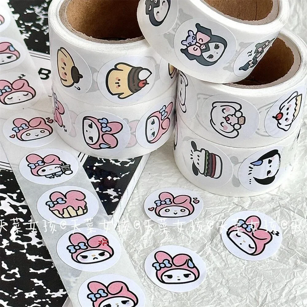 200Pcs Anime Hello Kitty Sanrio Stickers Kuromi Melody Cute Curly Sealing Cartoon DIY Graffiti Fashion Sticker for Kid Gift Toys