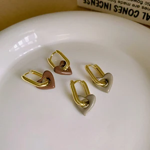 Beautiful red -heart earrings for women and girls, simple soft love brinches, geometric ear jewelry, party, round, fashion 10 Main Sales Red Earring - №9