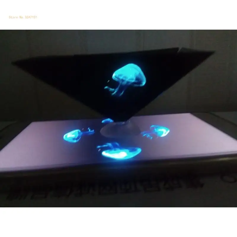 Smartphone 3D Hologram Projector 360-Graden Beelden 3D Projector Stands Projector Py-ramid Elke Smartphones Dropship