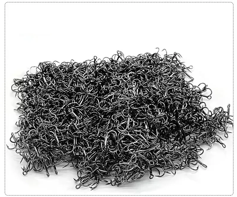 TAKEDO 6062-1X-NP Drillinge, schwarzes Nickel, dreifache Angelhaken # - 12 # Angelhaken mit runder Spitze zum Salzwasser- und Süßwasserangeln – Detail 4