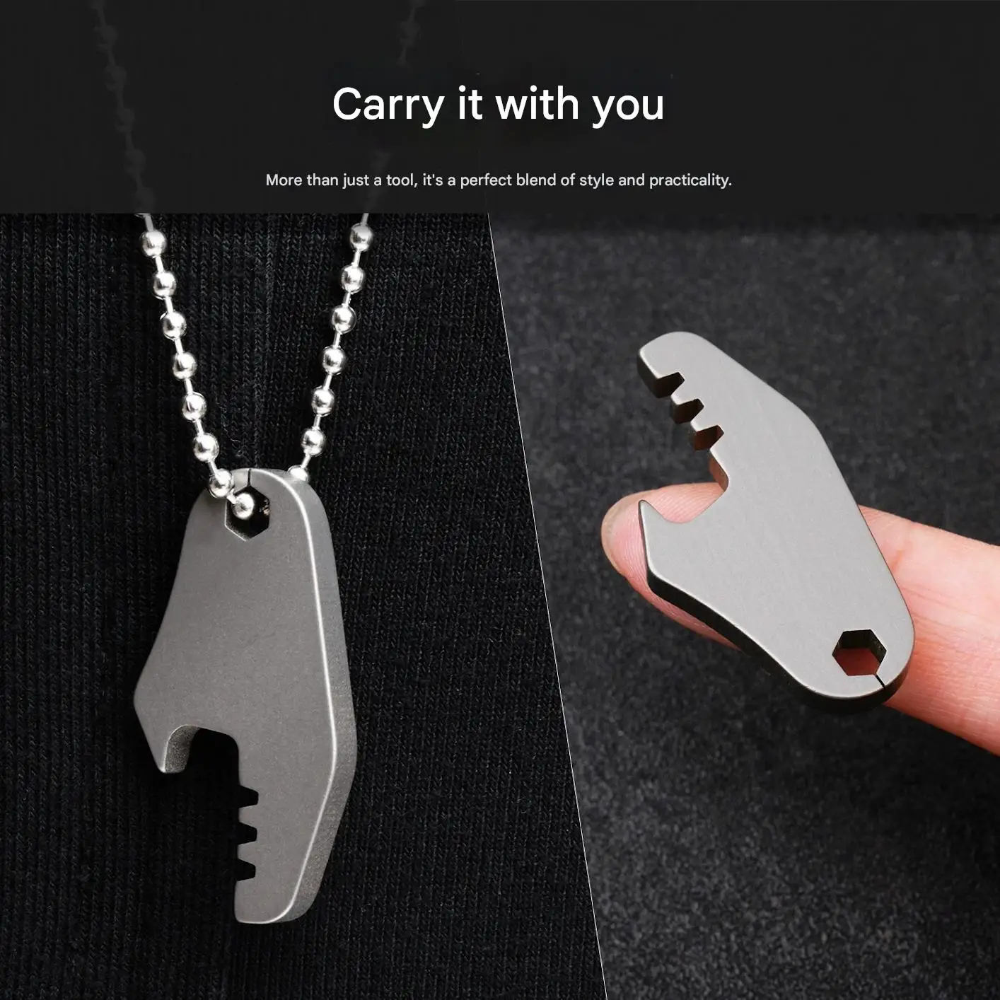 Titanium Alloy MINI Bottle Opener Graduated scale Hexagon Wrench EDC Outdoor Tools Multifunction Camping keychain accessories