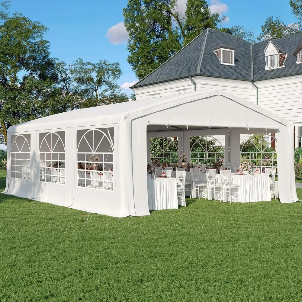 Party Tent Heavy Duty Outdoor Gazebo White Event Shelter Wedding Canopy Tent for Parties Carport BBQ with Removable Sidewall