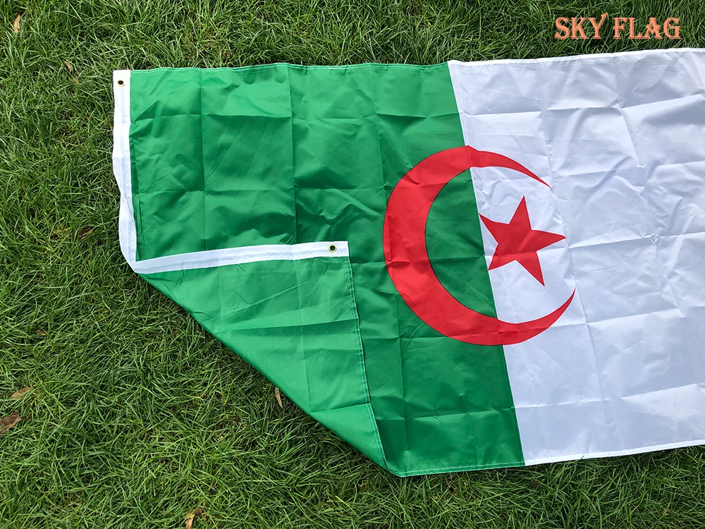 Drapeau de ciel algérien en polyester, bannière de sensation nationale, activité de bureau, haute qualité, ALG, RIC, 90x150cm