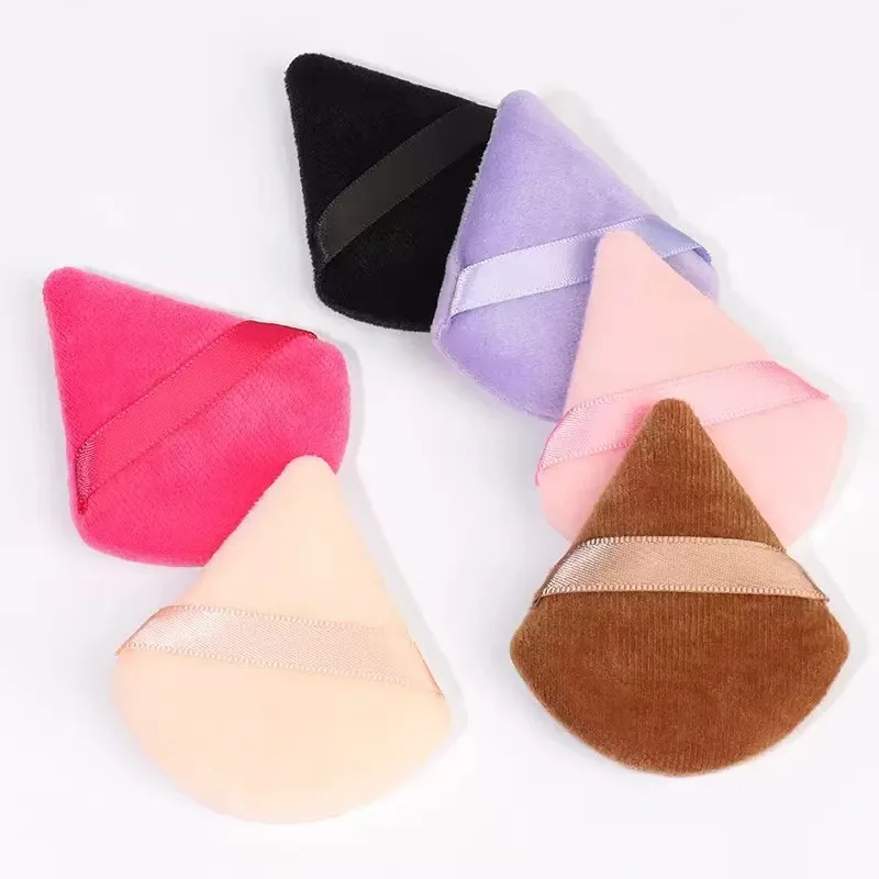 Esponja de Maquiagem em Veludo Triangular, Macia e Aveludada, para Pó Solto e Base, Ferramenta Cosmética