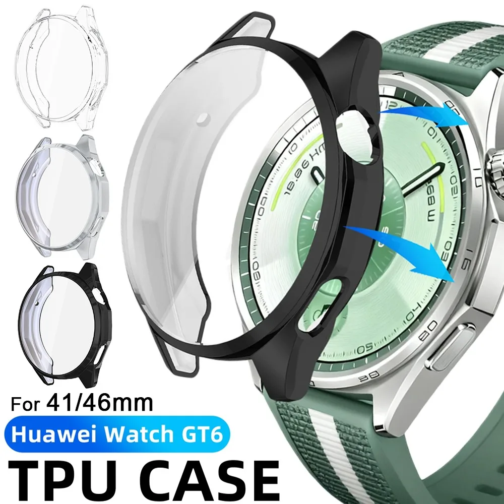 

Чехол для Huawei Watch GT 6, 46 мм, 41 мм, защитный чехол для экрана, мягкий универсальный защитный бампер из ТПУ, аксессуары для часов GT6