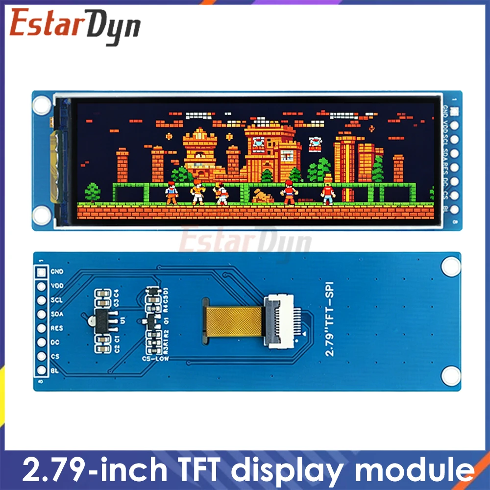 Estardyn 2.79-inch TFT LCD screen NV3007 small screen 142x428 display module 8-pin LCD color screen SPI