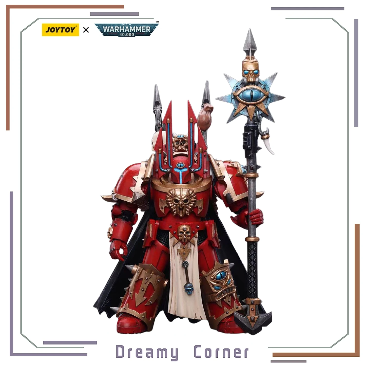

【In Stock】JOYTOY Warhammer 40K Chaos Space Marines Crimson Slaughter Sorcerer Lord in Terminator Armour 1/18 Anime Figure Toys