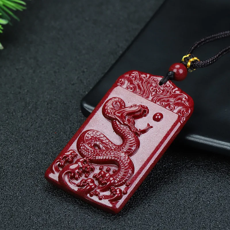 

Cinnabar Zodiac Snake Pendant, Exquisite Fashion Temperament Brand Necklace