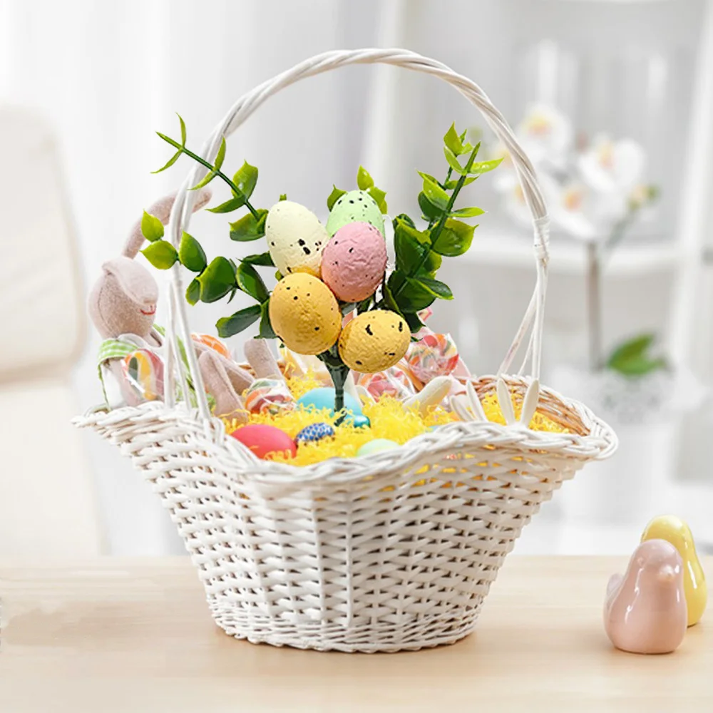 Easter Egg Ornaments Colorful Easter Eggs Garland Artificial Easter Egg Flower Picks Bouquet Home Decor 2025 Easter Egg Picks