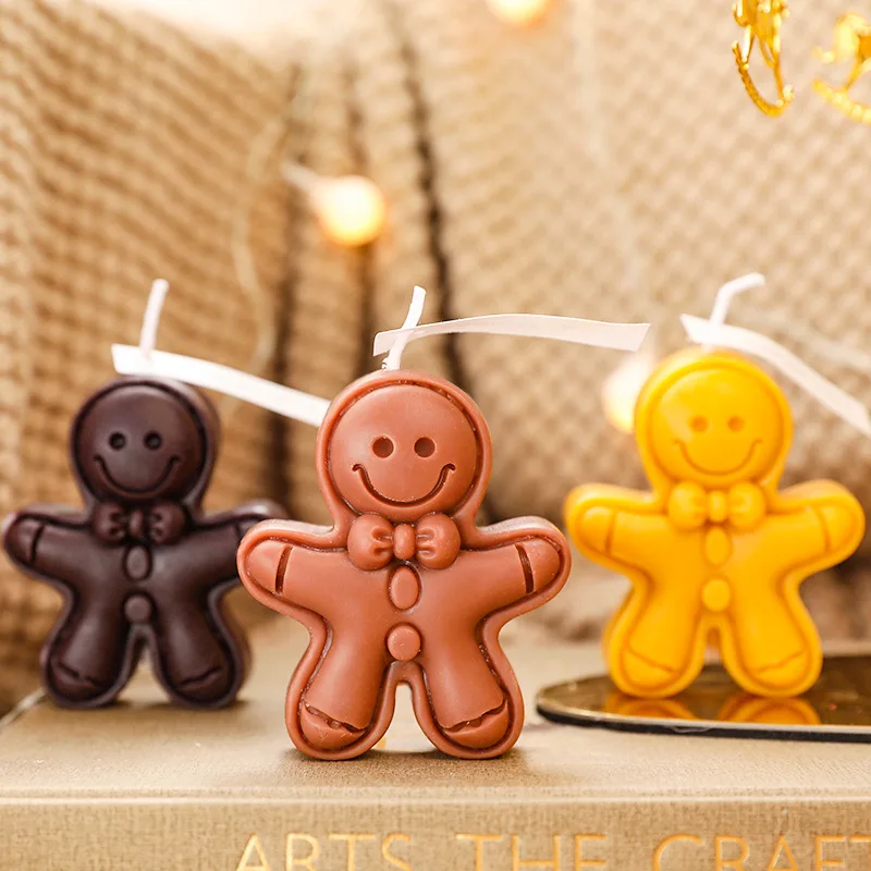 Christmas Gingerbread Man Styling Holiday Premium Fragrance Handmade Aromatherapy Candle Statue Decoration Coffee Shop