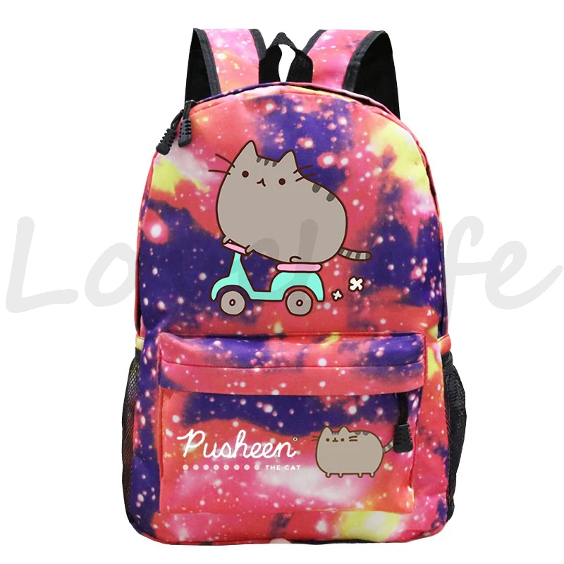 Cartoon Cat Schoolbag para crianças, Mochila de Anime Estudante para Meninos e Meninas, Mochila Diária, Mochila de Viagem