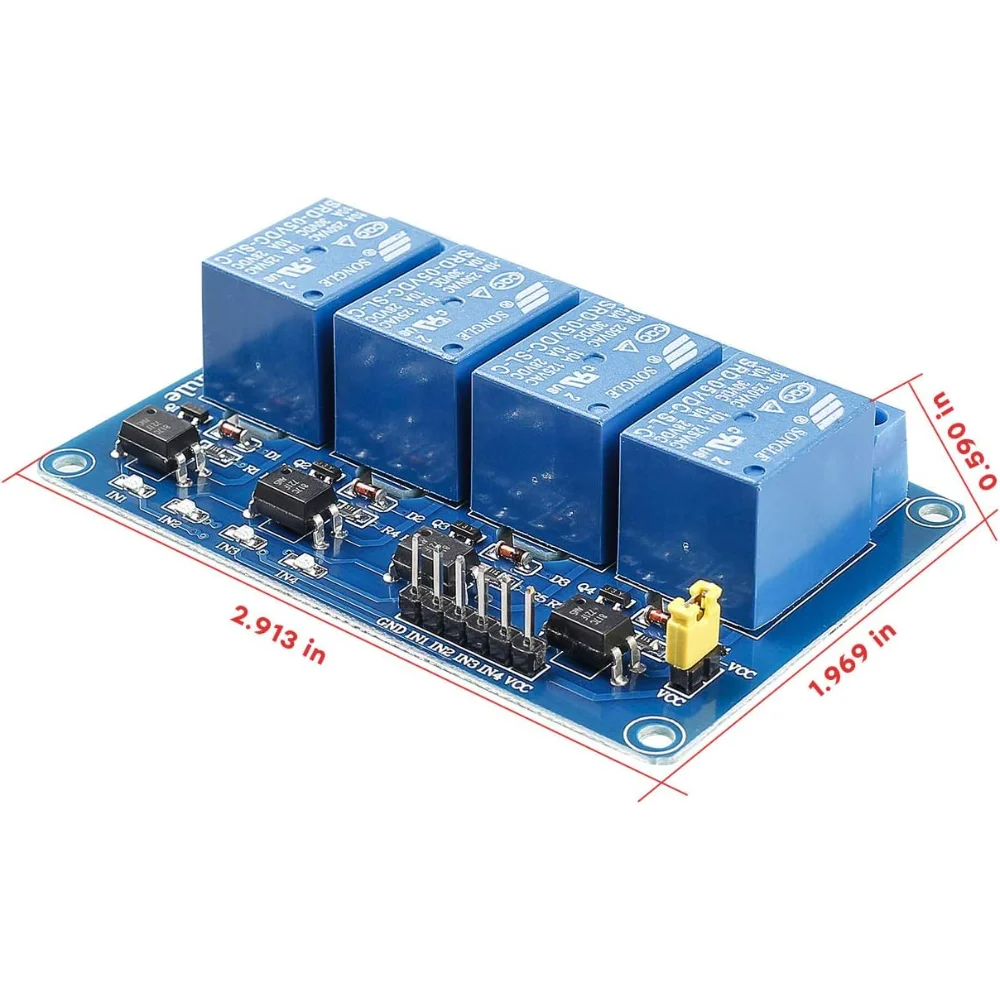 وحدة مرحل 4 قنوات 5 فولت مع Optocoupler، متوافقة مع Arduino R3، AVR، STM32، PIC، ARM
