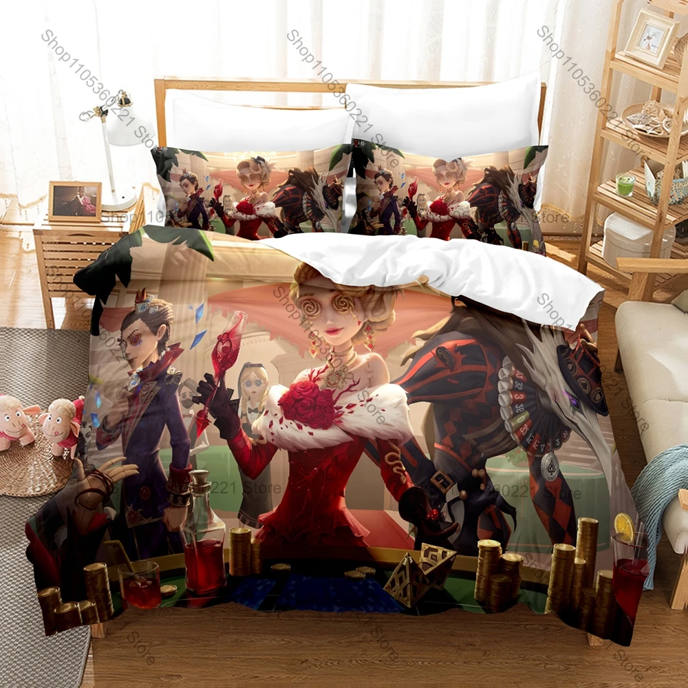 Hot Game Identity V Bedding Set 3PCS Kawaii Anime Duvet Cover Pillowcase Bed Set Home Textile For Boys Girls Bedroom Decoration