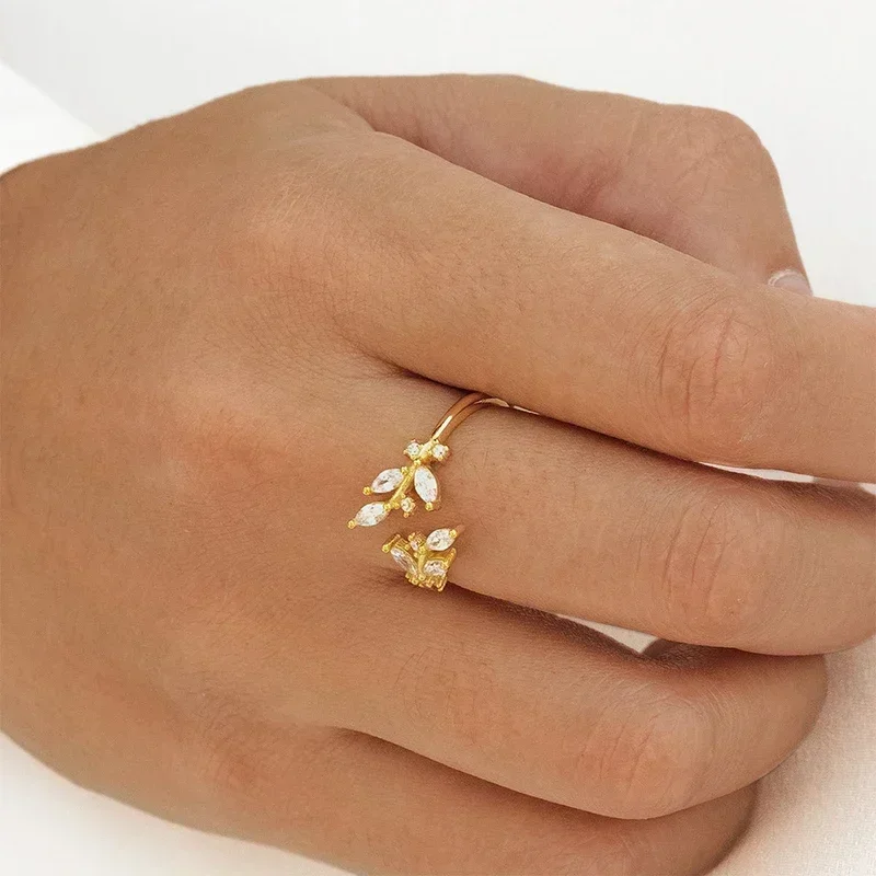 Women's 24K Gold Plated Adjustable Open Hug Ring
