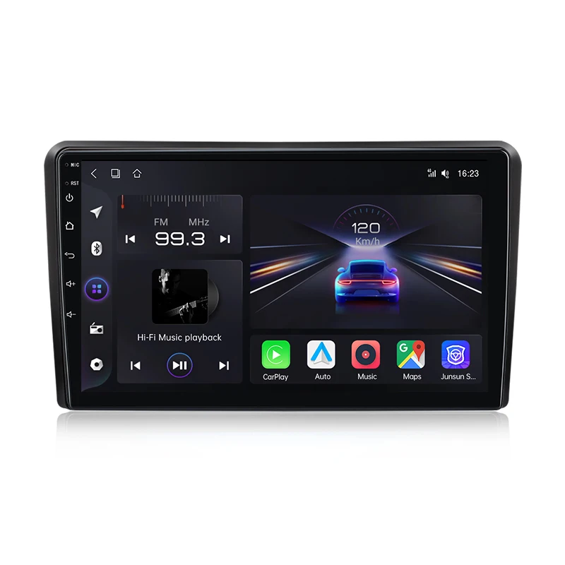 Junsun Wireless CarPlay Android Auto Autoradio für Audi A3 2 8P 2003 2004-2013 IPS Touchscreen DSP GPS Navigation WiFi DAB+ RDS FM/RAM BT SWC Plug and Play 2DIN WiFi 4G Multimedia Stereo