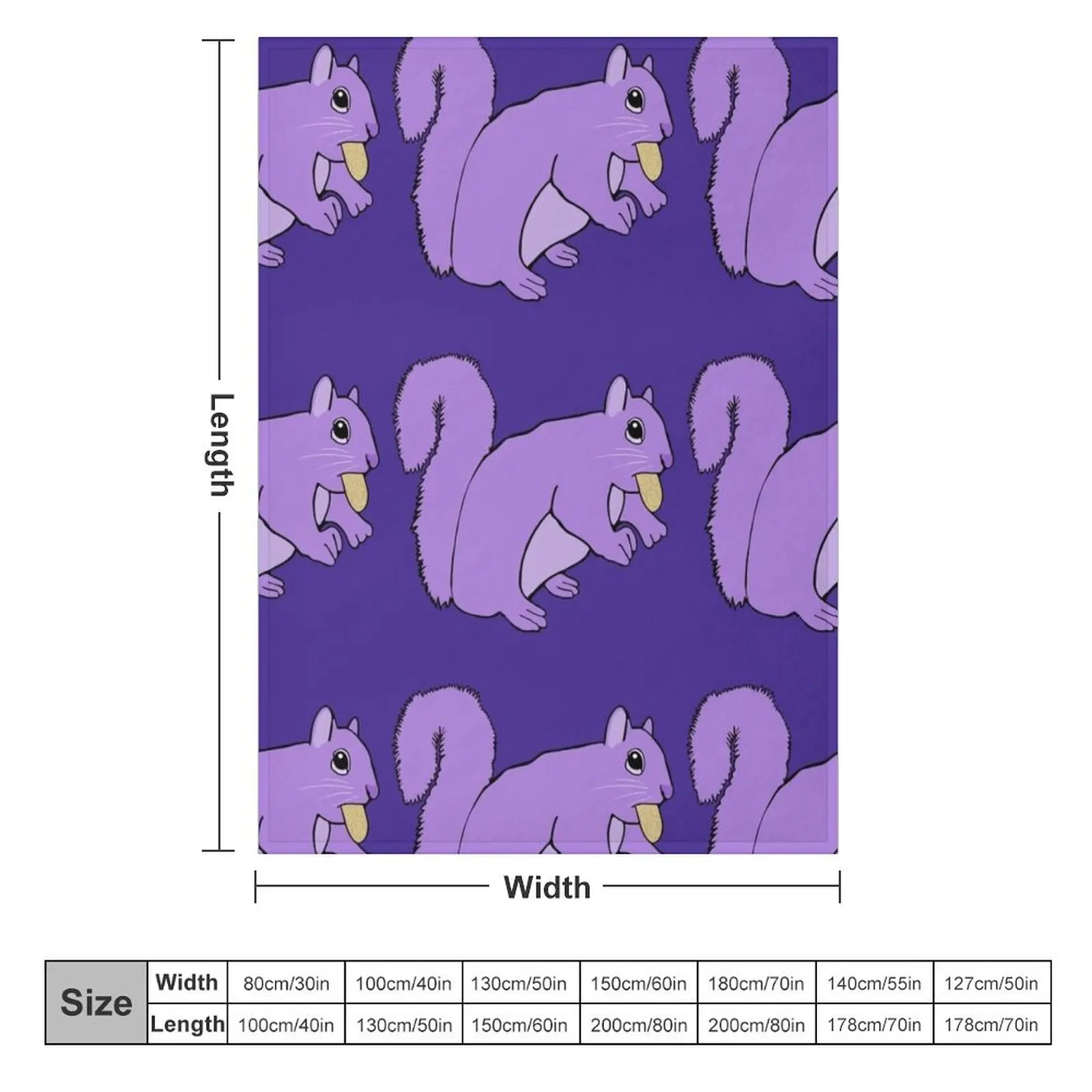 Purple Squirrel With Nut Throw Blanket Comforter Soft Blankets