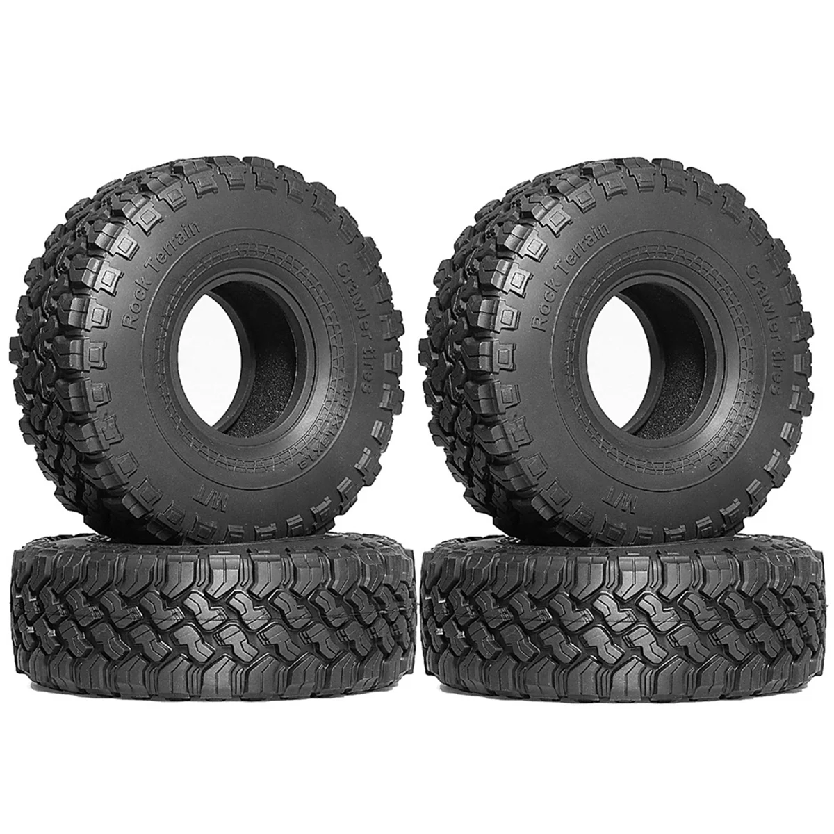 4PCS 116mm 1.9 Inch Rubber Tire Wheel Tyre for 1/10 RC Crawler Car Axial SCX10 Pro Capra Traxs TRX4 D90