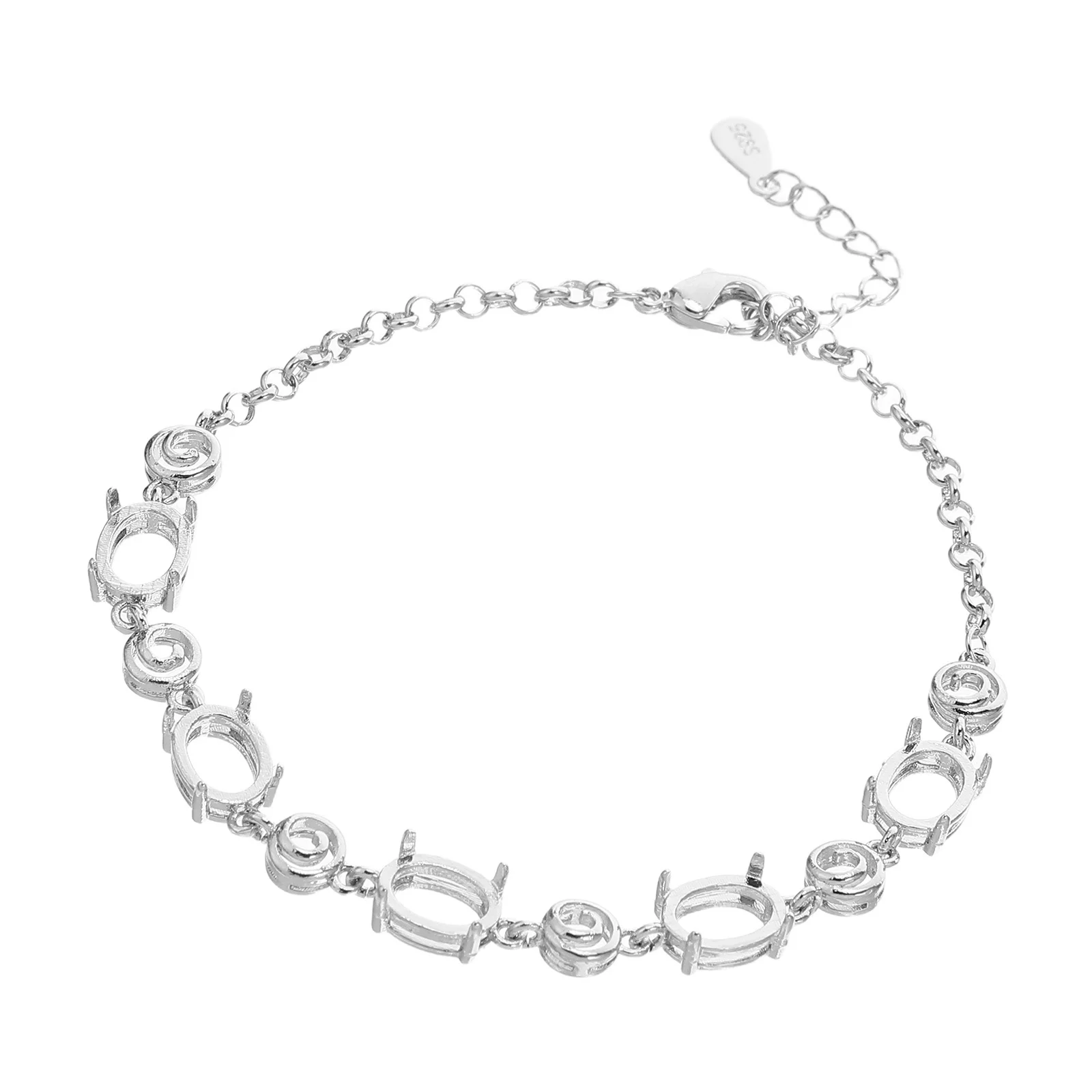 Metal Bracelet Blank Base Cabochon Bezel Tray Adjustable Chain DIY Jewelry Making Findings Comfortable Wear Accessories